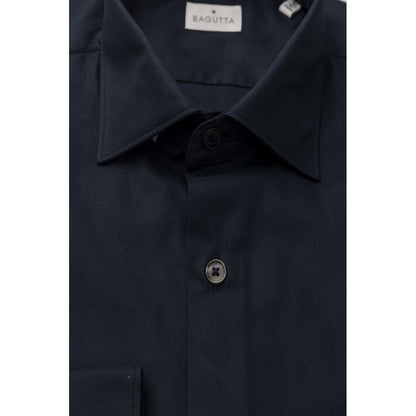 Bagutta Blue Cotton Men Shirt