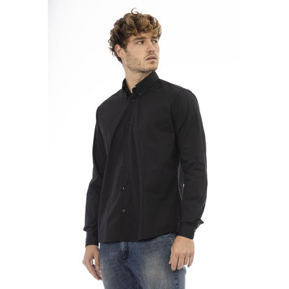 Baldinini Trend Black Cotton Mens Shirt