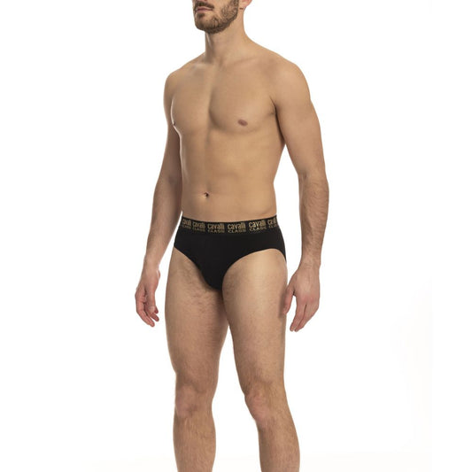 Cavalli Class Black Cotton Men Brief - PANTERA STORES