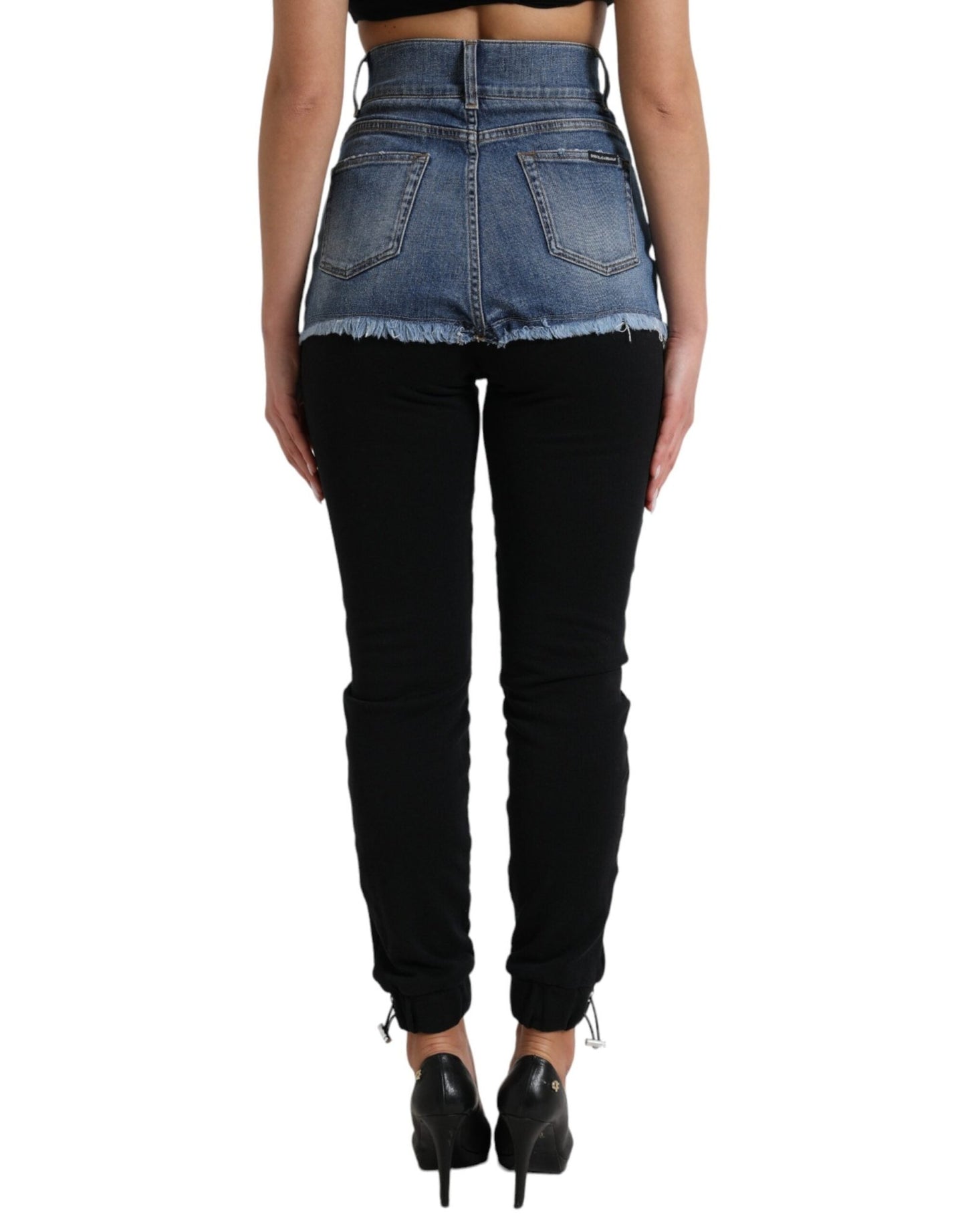 Dolce & Gabbana Chic High Waist Skinny Pants with Denim Shorts