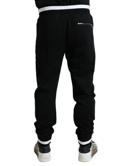 Dolce & Gabbana Elegant Black and White Cotton Joggers