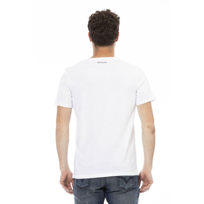 Bikkembergs Crisp White Cotton Tee with Print Detail