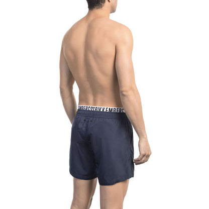 Bikkembergs Elegant Blue Swim Shorts with Designer Band