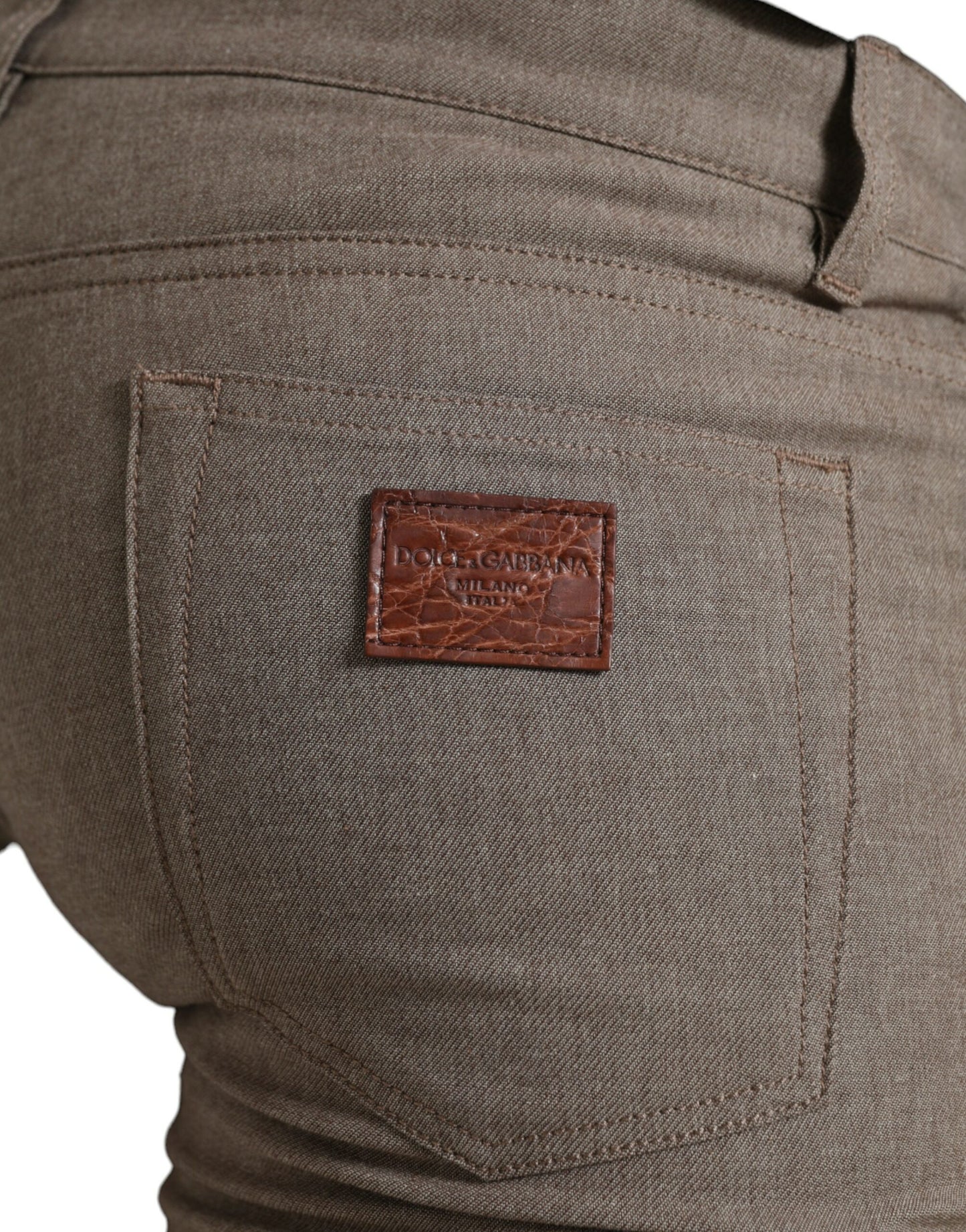 Dolce & Gabbana Elegant Brown Cotton Stretch Skinny Pants