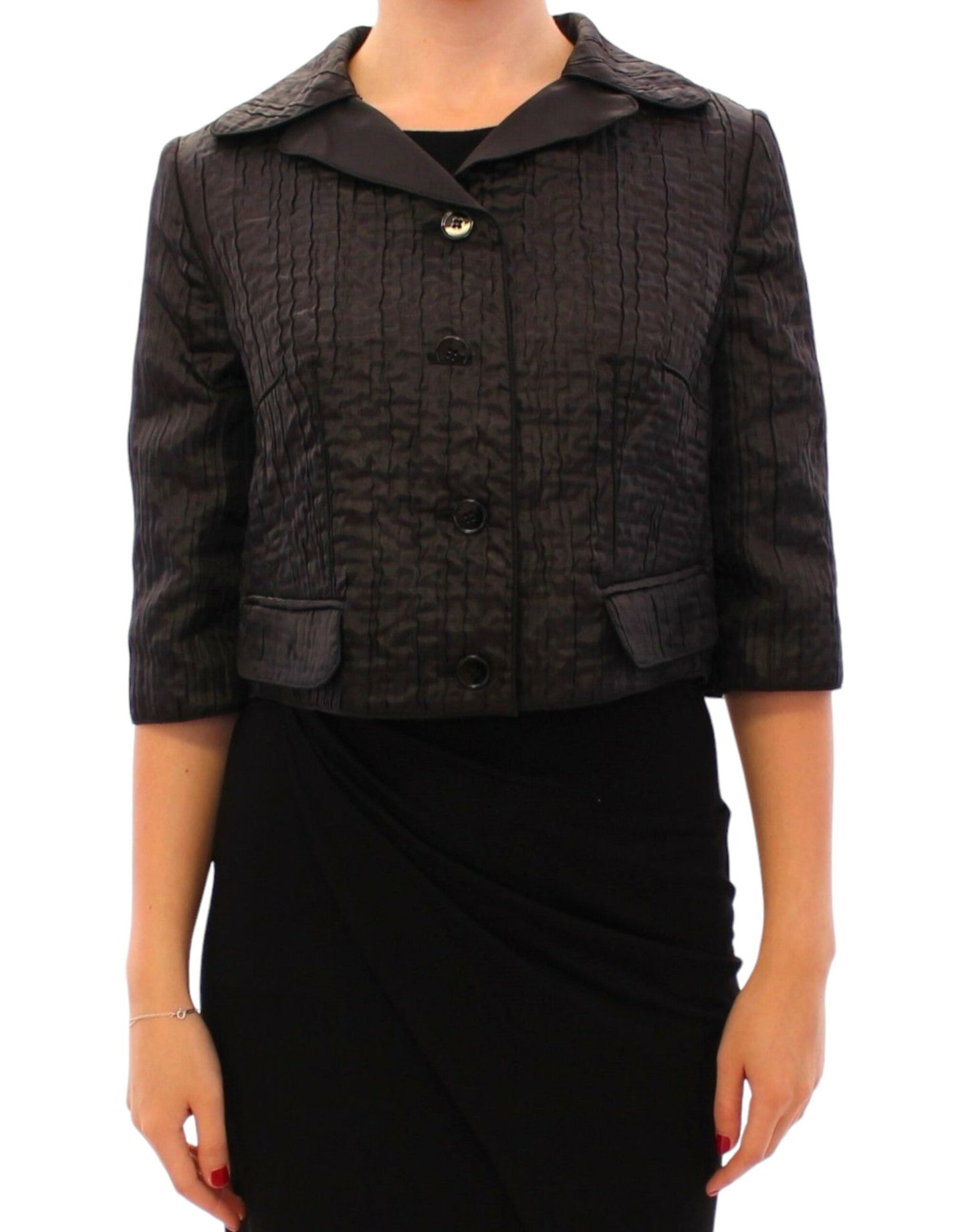 Dolce & Gabbana Elegant Black Bolero Shrug Jacket