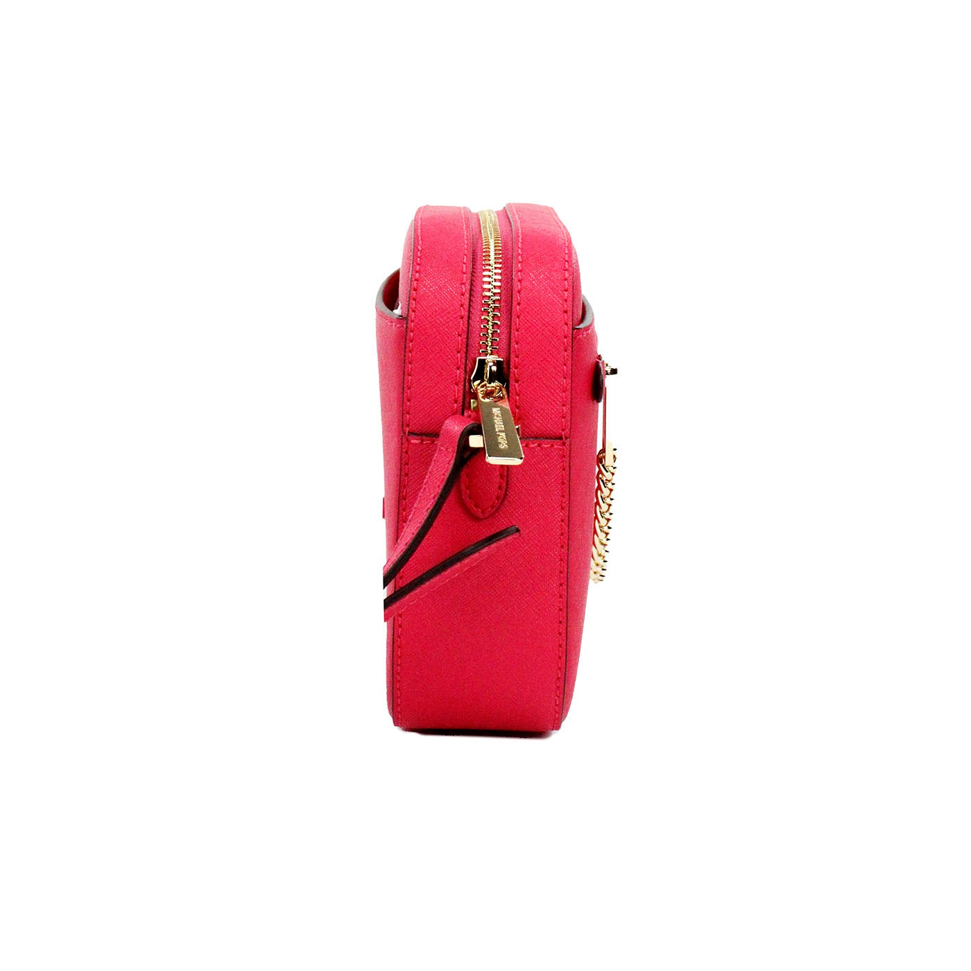 Michael Kors Jet Set East West Electric Pink Leather Zip Chain Crossbody Bag