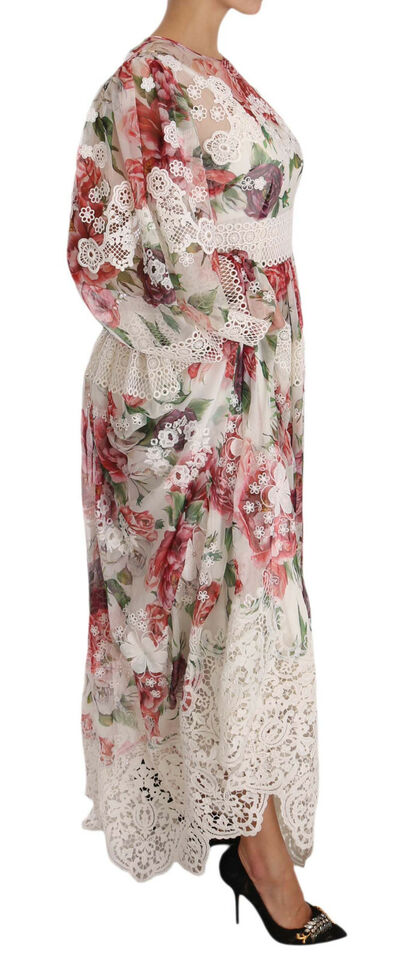 Dolce & Gabbana Elegant Floral Maxi Dress with Silk Lining