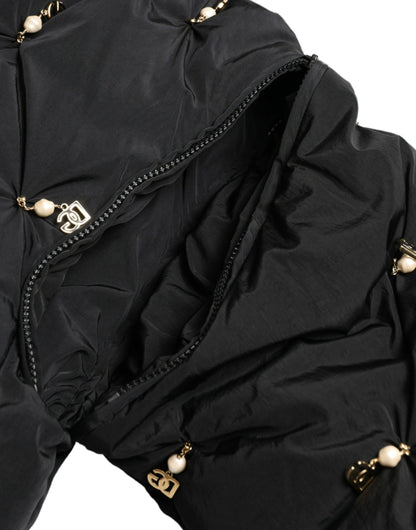 Dolce & Gabbana Elegant Quilted Jacket with Pearl Embellishment