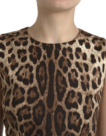 Dolce & Gabbana Sleek Leopard Print Silk-Blend Tank Top