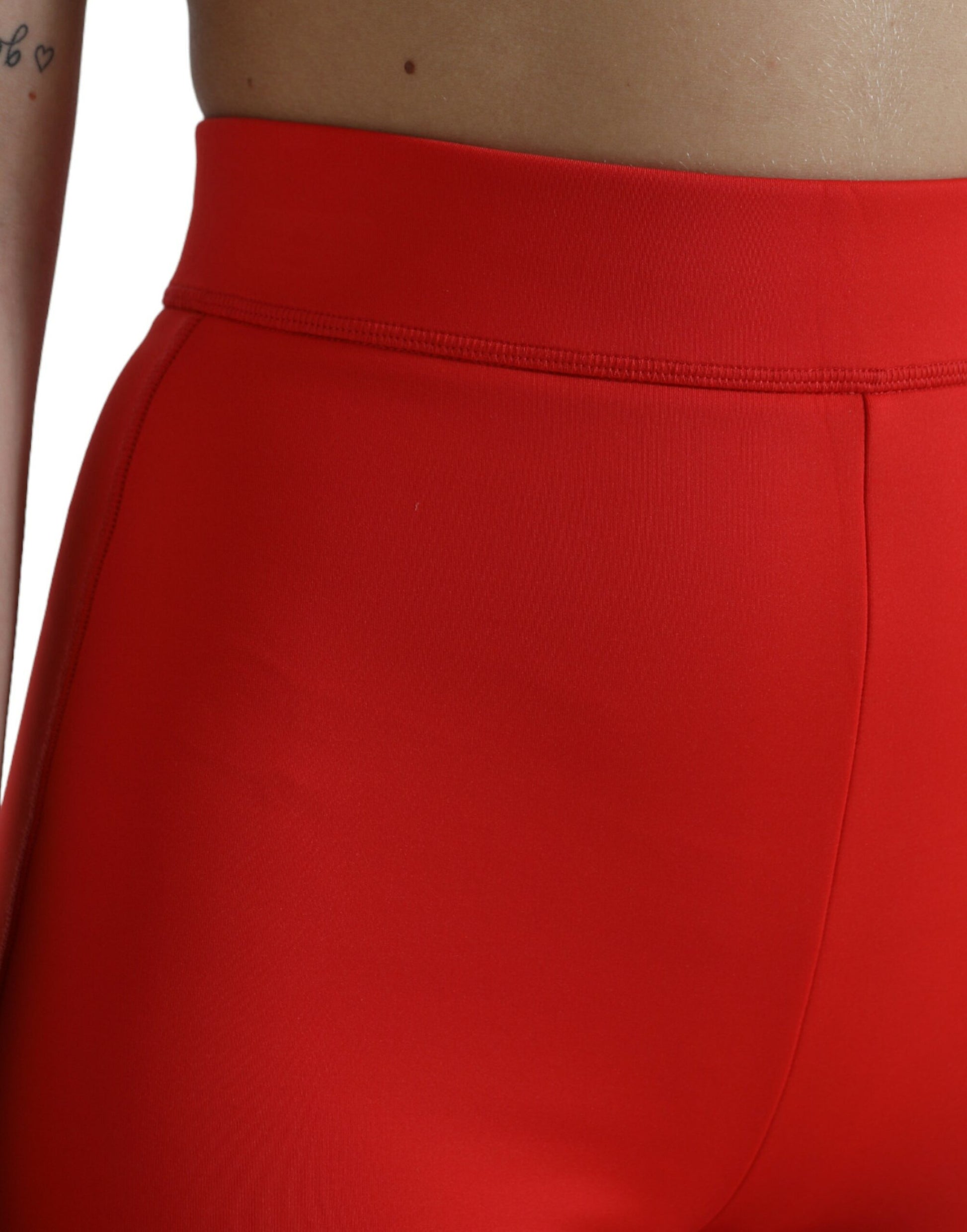 Dolce & Gabbana Elegant High Waist Red Leggings