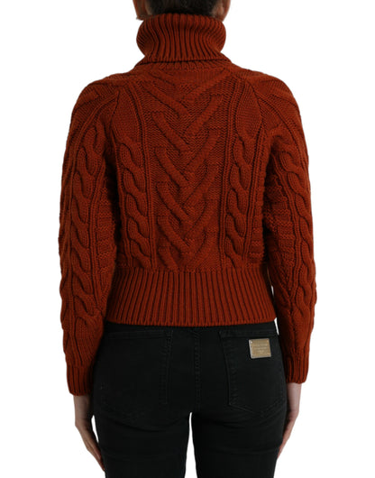 Dolce & Gabbana Elegant Brown Turtleneck Wool Sweater