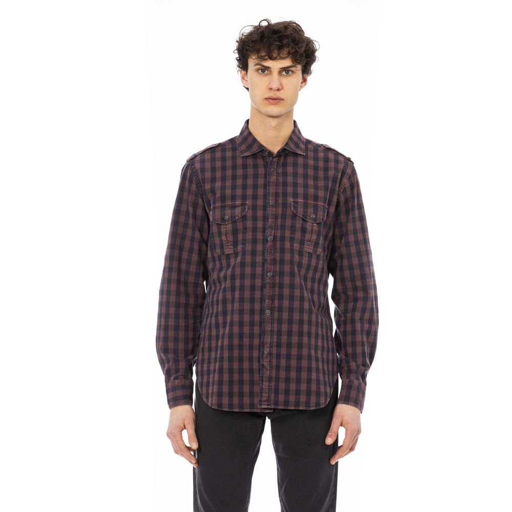 Jacob Cohen Burgundy Cotton Men Shirt