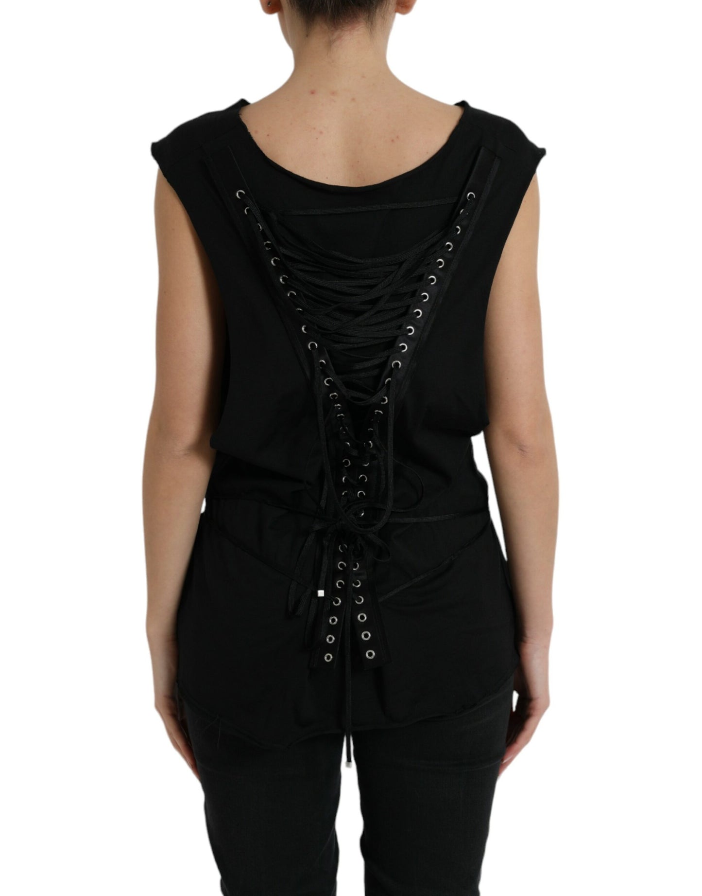 Dolce & Gabbana Elegant Black Round Neck Tank Top