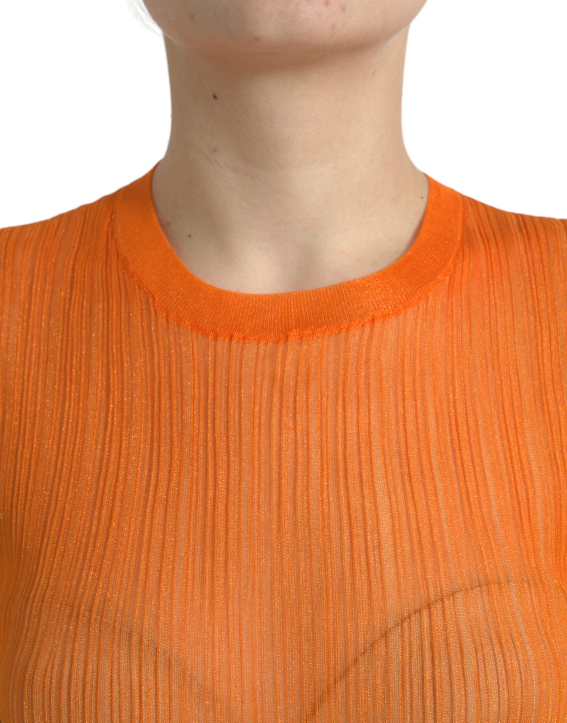 Dolce & Gabbana Chic Orange Crew Neck Tank Top