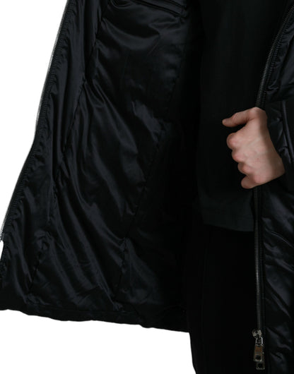 Dolce & Gabbana Elegant Black Hooded Parka Jacket