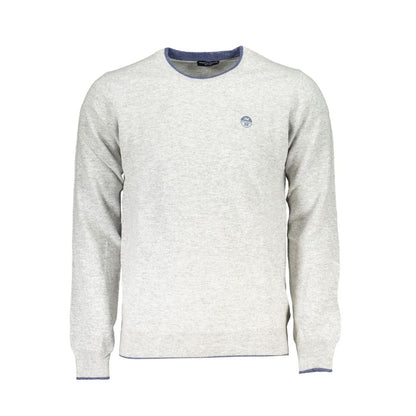 North Sails Gray Crew Neck Sweater with Contrast Details