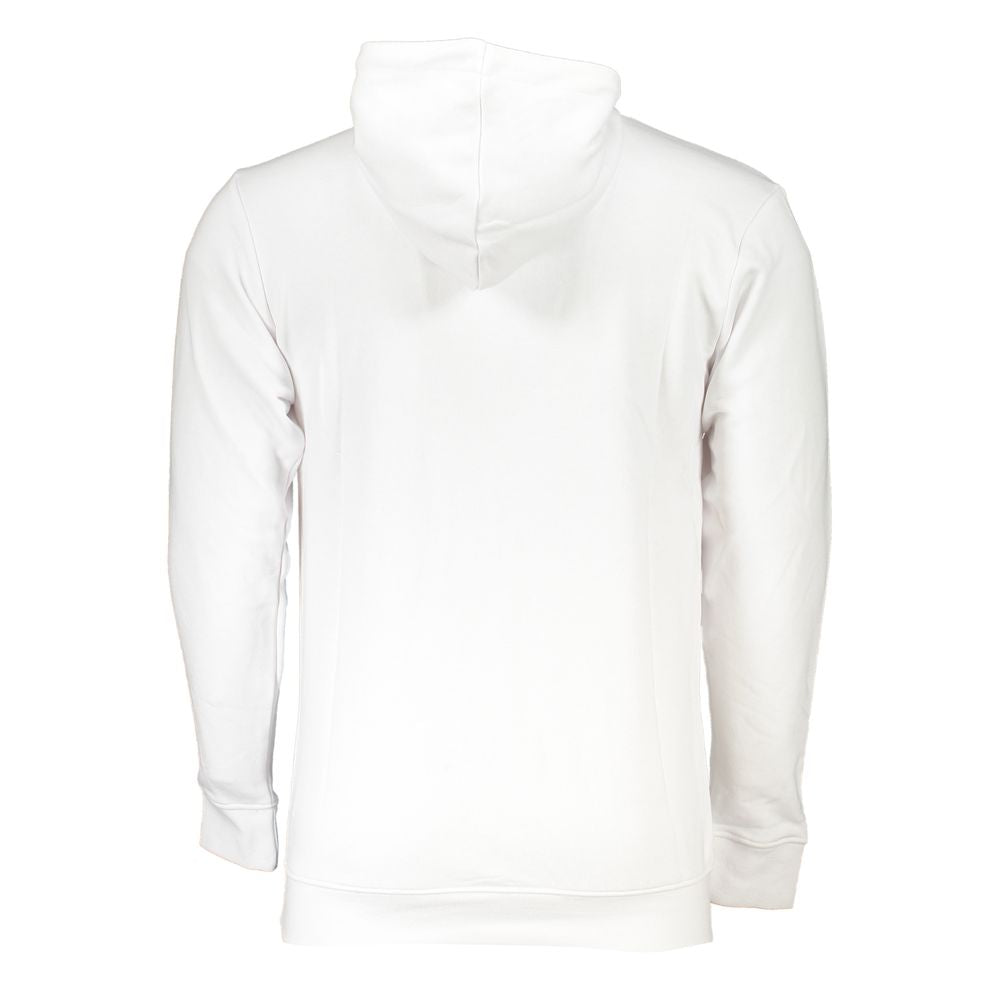 Cavalli Class Elegant White Hooded Sweatshirt with Logo Print