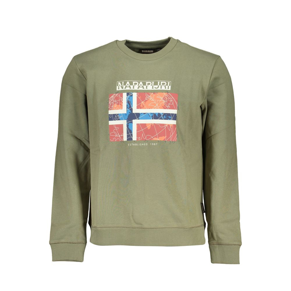 Napapijri Chic Green Crew Neck Fleece Sweatshirt