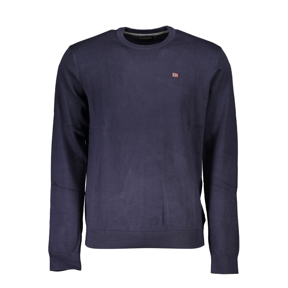 Napapijri Classic Blue Crew Neck Cotton Sweater