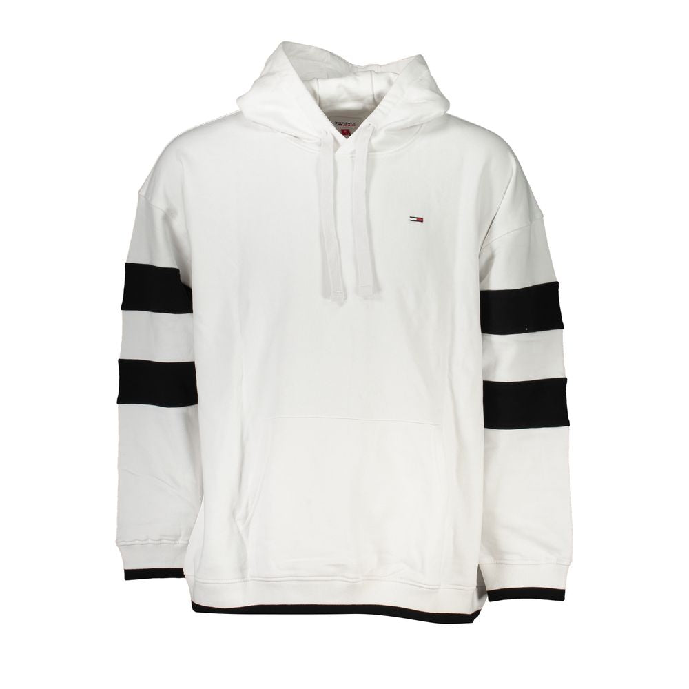 Tommy Hilfiger Chic White Hooded Sweatshirt with Contrast Details