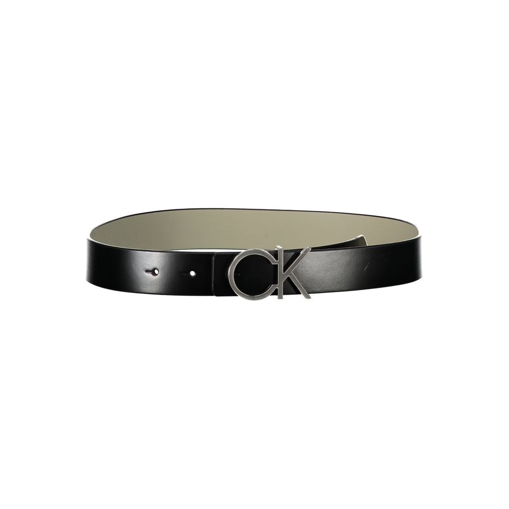 Calvin Klein Reversible Black Leather Belt with Metal Buckle