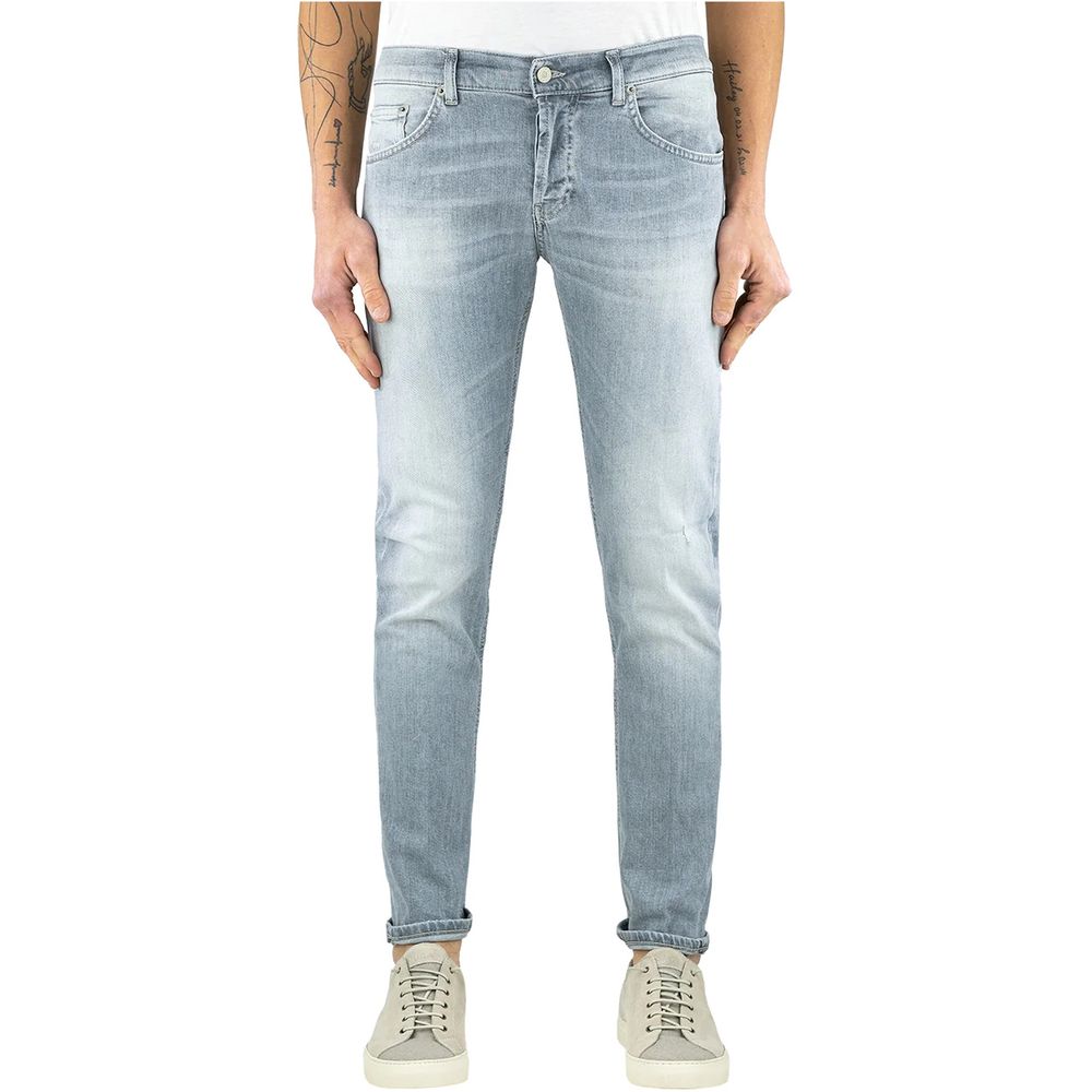 Dondup Sleek Gray Slim Fit Designer Jeans