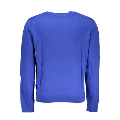 Napapijri Chic Blue Crew Neck Embroidered Sweater