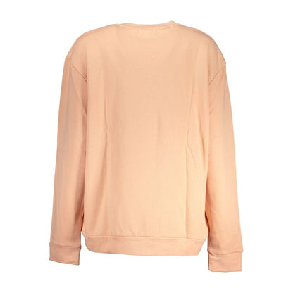 Cavalli Class Elegant Long-Sleeved Pink Fleece Sweatshirt