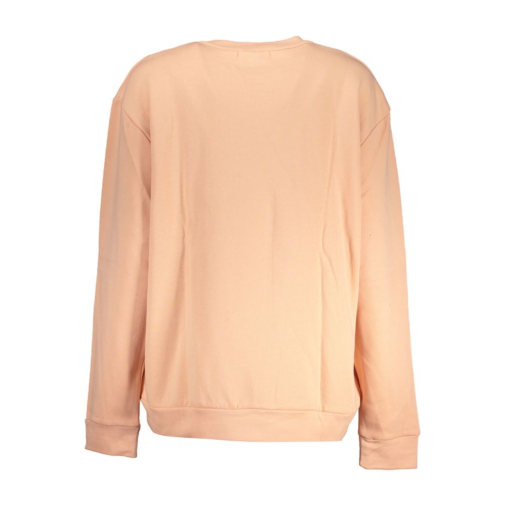 Cavalli Class Elegant Long-Sleeved Pink Fleece Sweatshirt