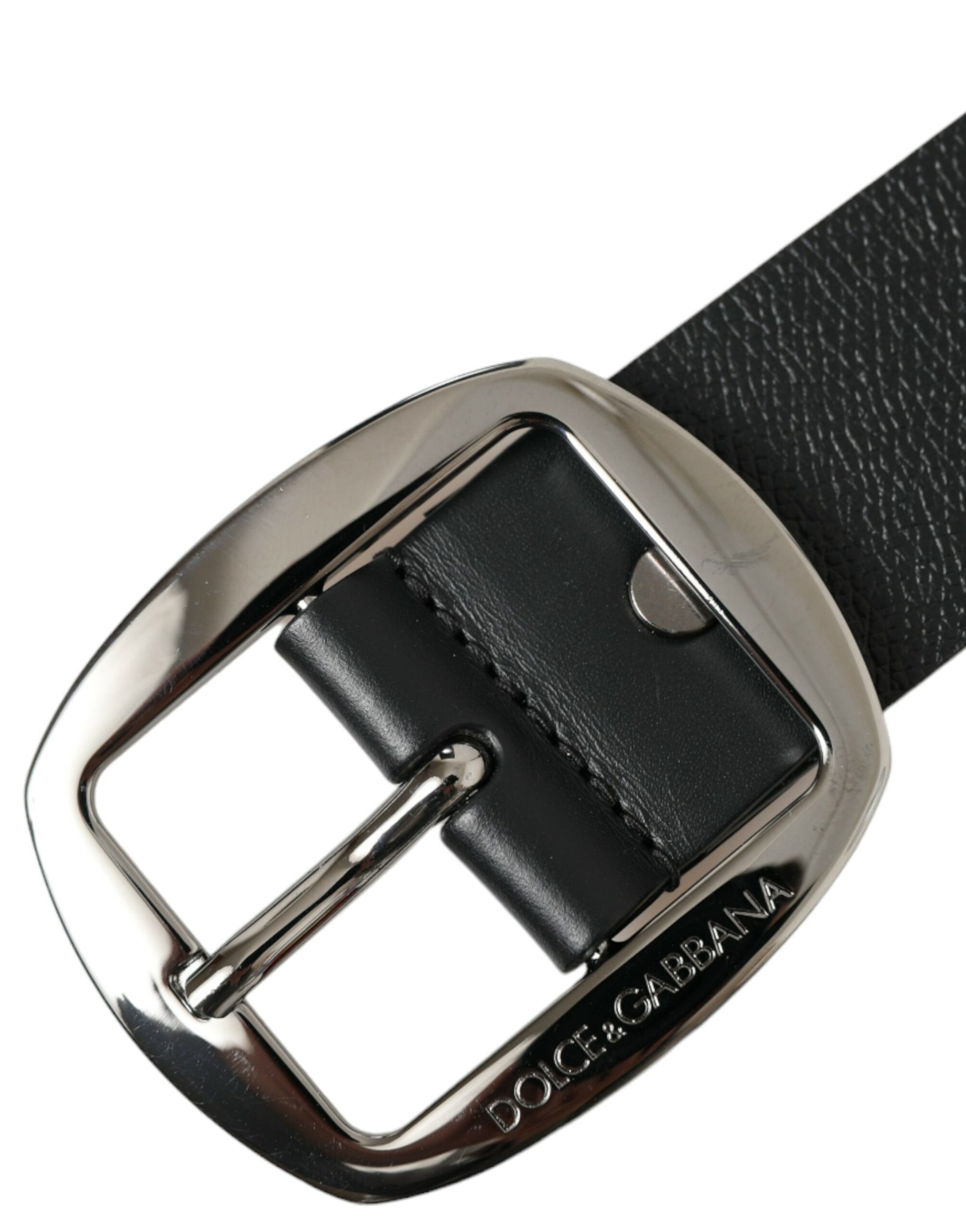 Dolce & Gabbana Elegant Black Leather Belt with Metal Buckle