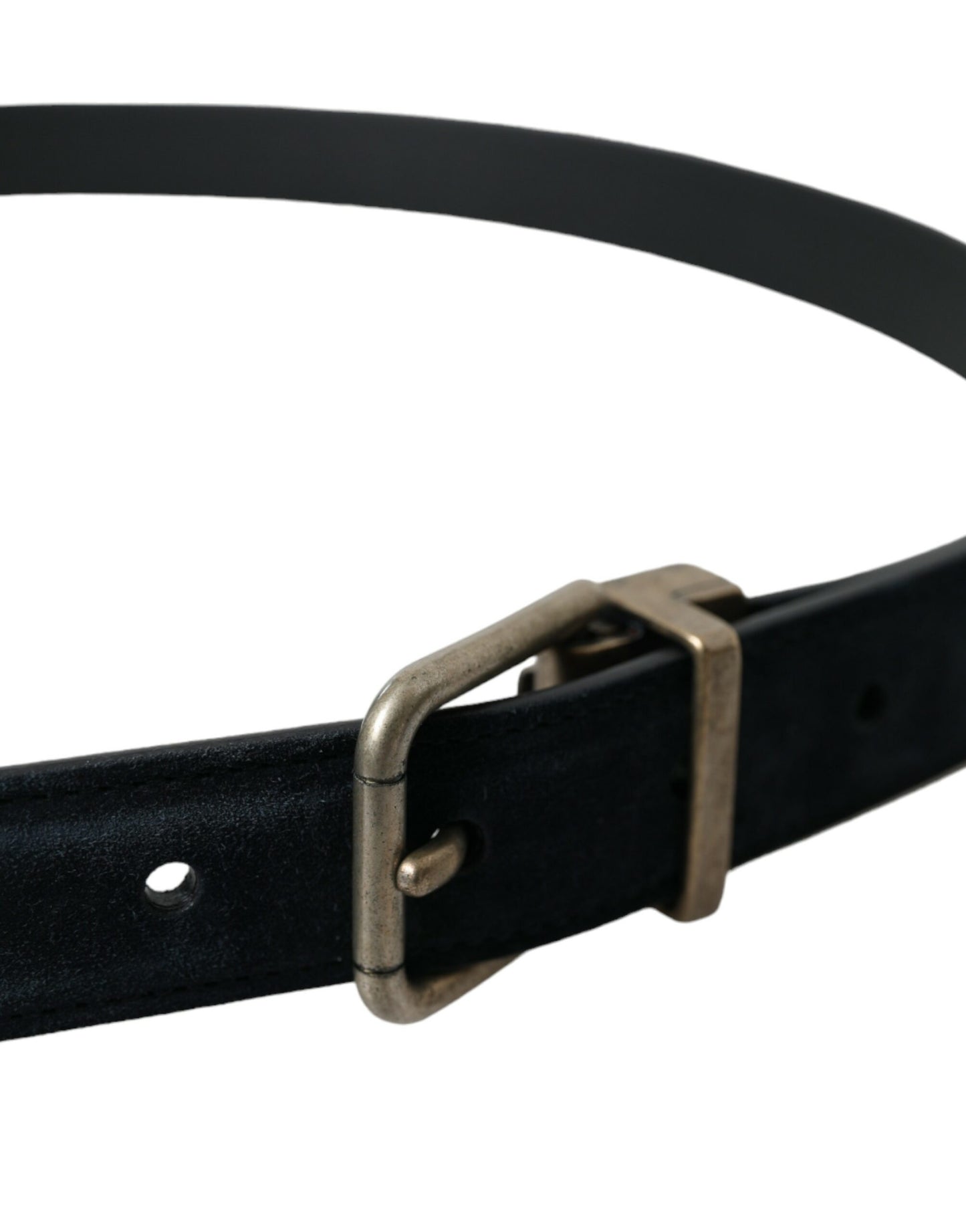 Dolce & Gabbana Elegant Blue Leather Belt with Metal Buckle