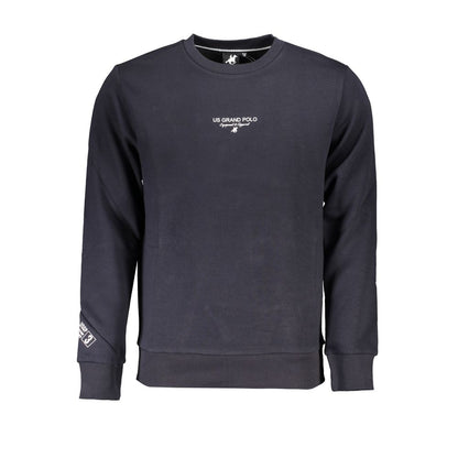 U.S. Grand Polo Elegant Fleece Crew Neck Sweatshirt in Blue