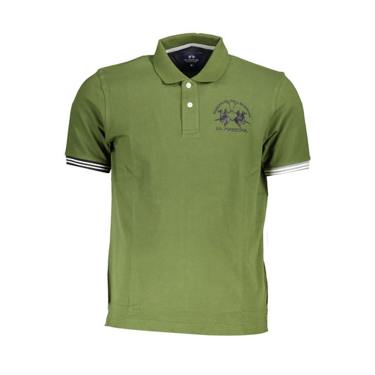 La Martina Chic Green Cotton Blend Polo Shirt