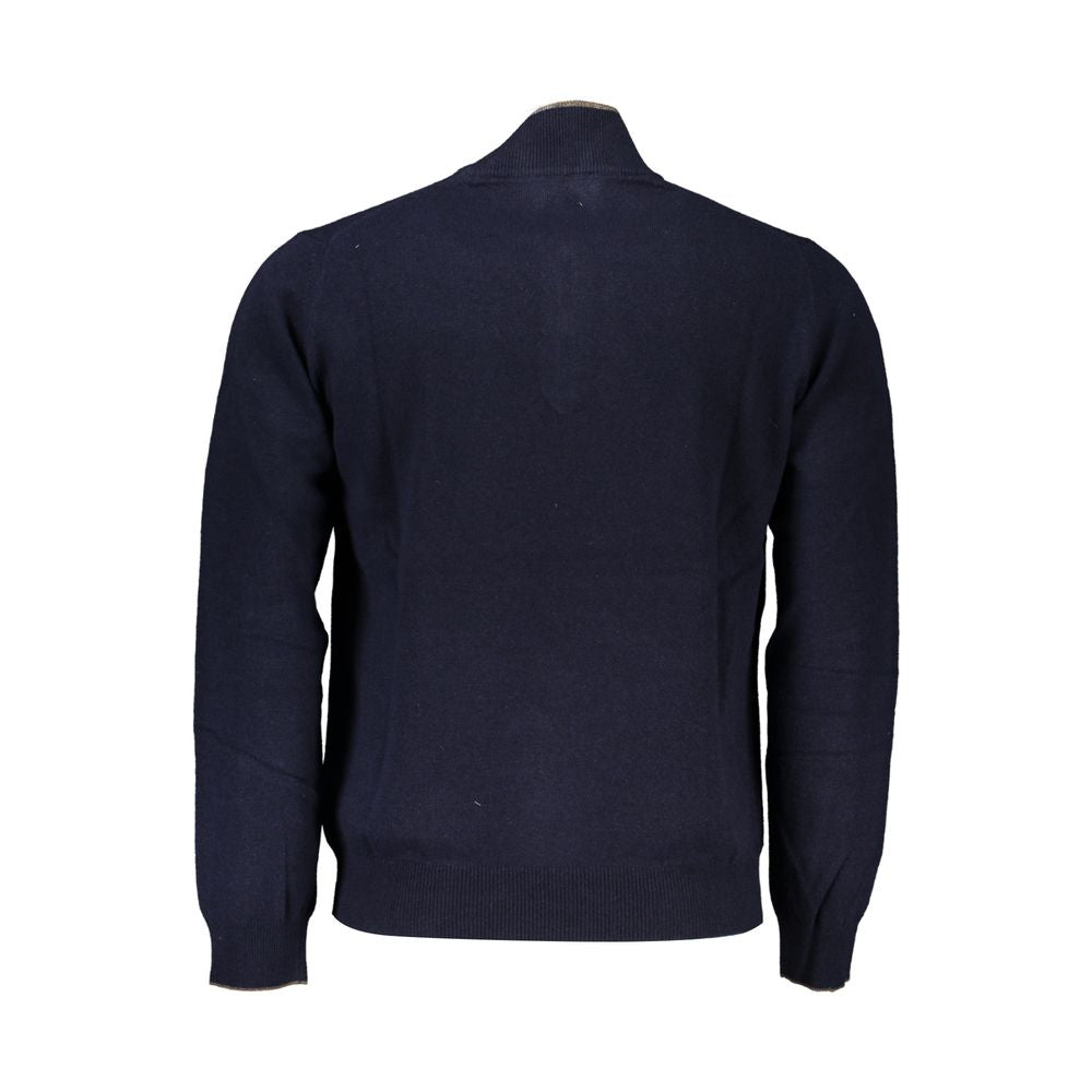 Harmont & Blaine Elegant Contrast Detail Half Zip Sweater