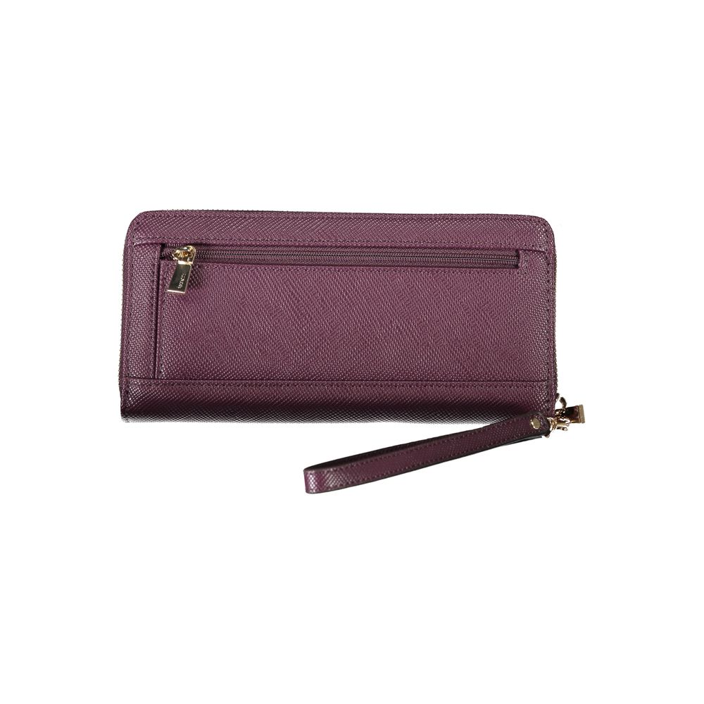 Guess Jeans Elegant Purple Zip Closure Wallet with Logo Detail