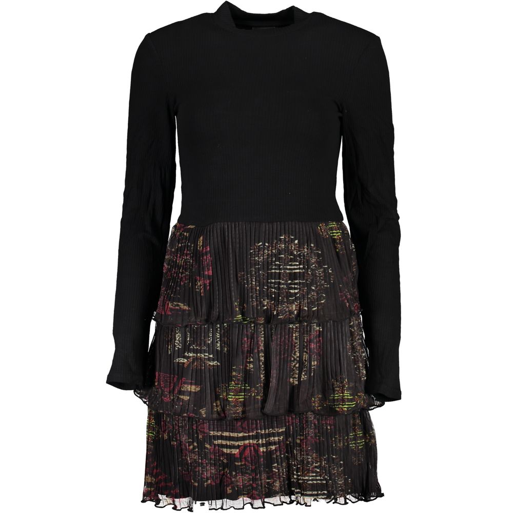 Desigual Chic High Neck Long Sleeve Short Dress