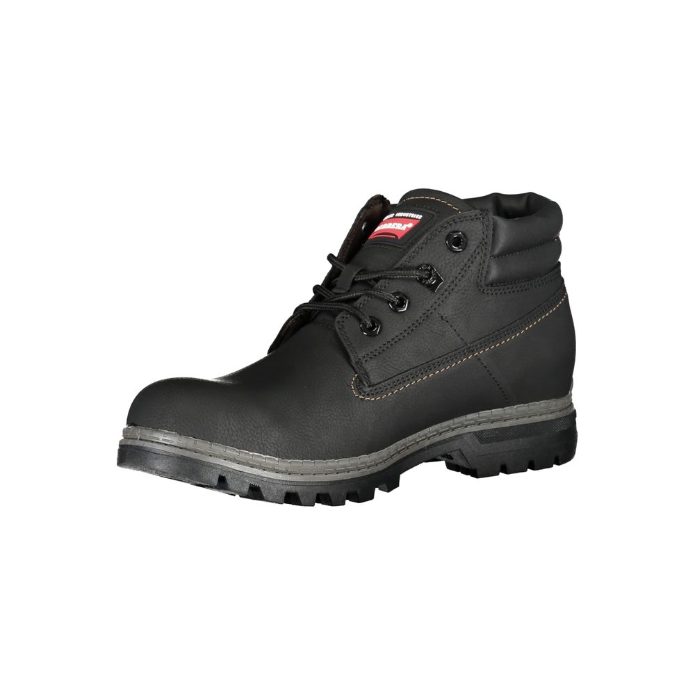 Carrera Sleek Black Laced Boots with Contrast Details