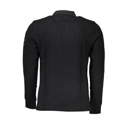 La Martina Elegant Long Sleeved Black Polo