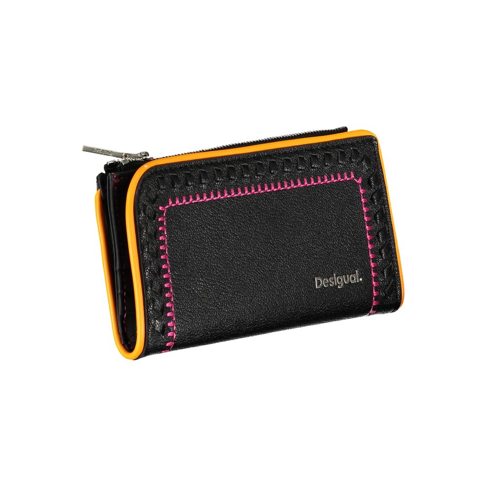 Desigual Elegant Black Two-Compartment Wallet