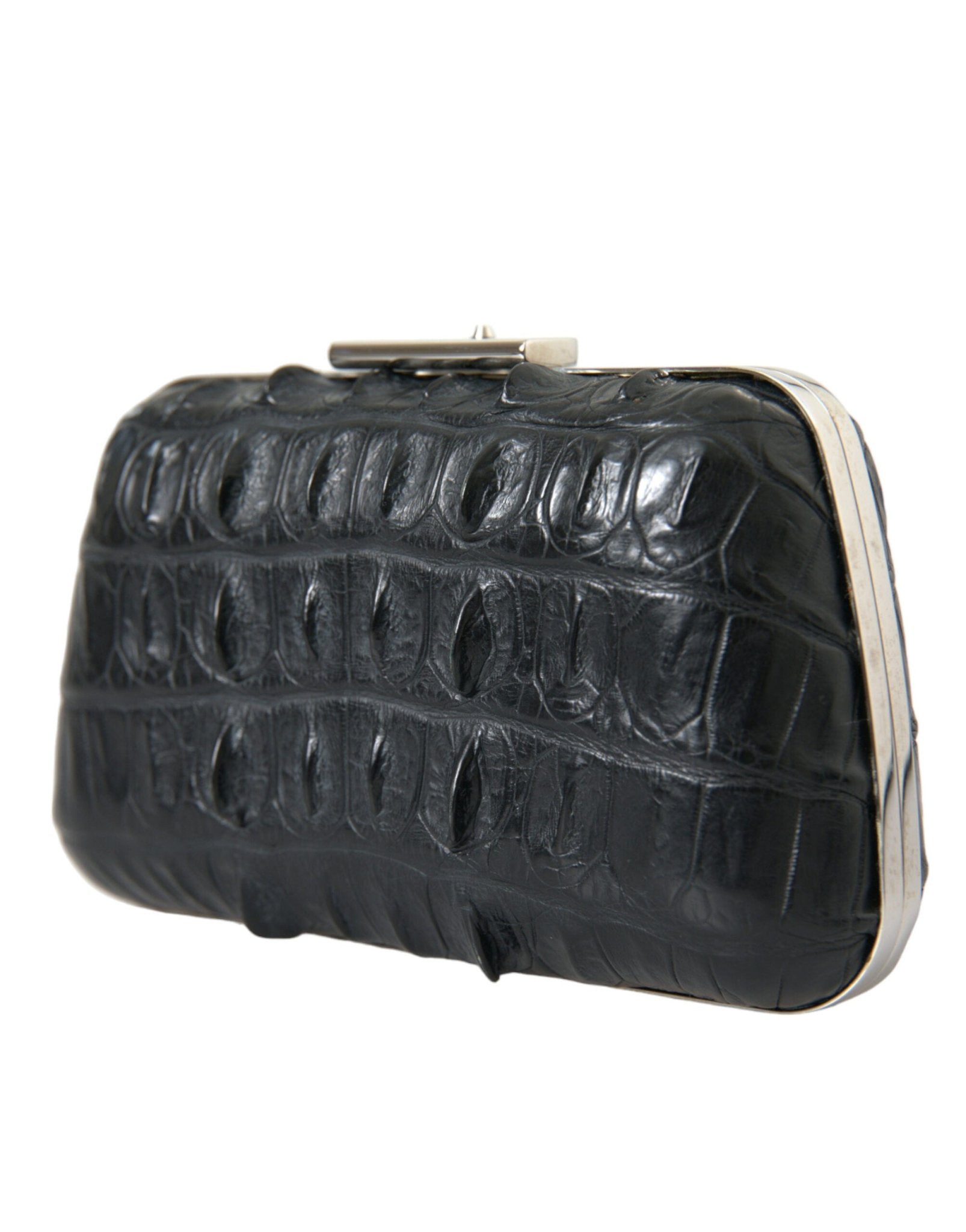 Balenciaga Elegant Crocodile Leather Evening Clutch