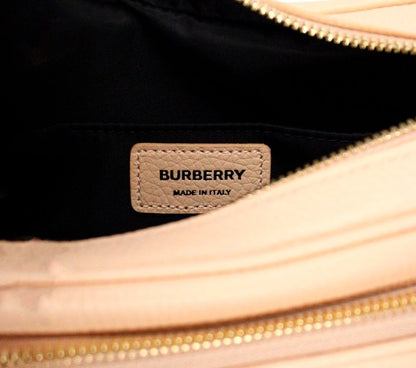 Burberry Small Branded Peach Pink Grainy Leather Camera Crossbody Bag