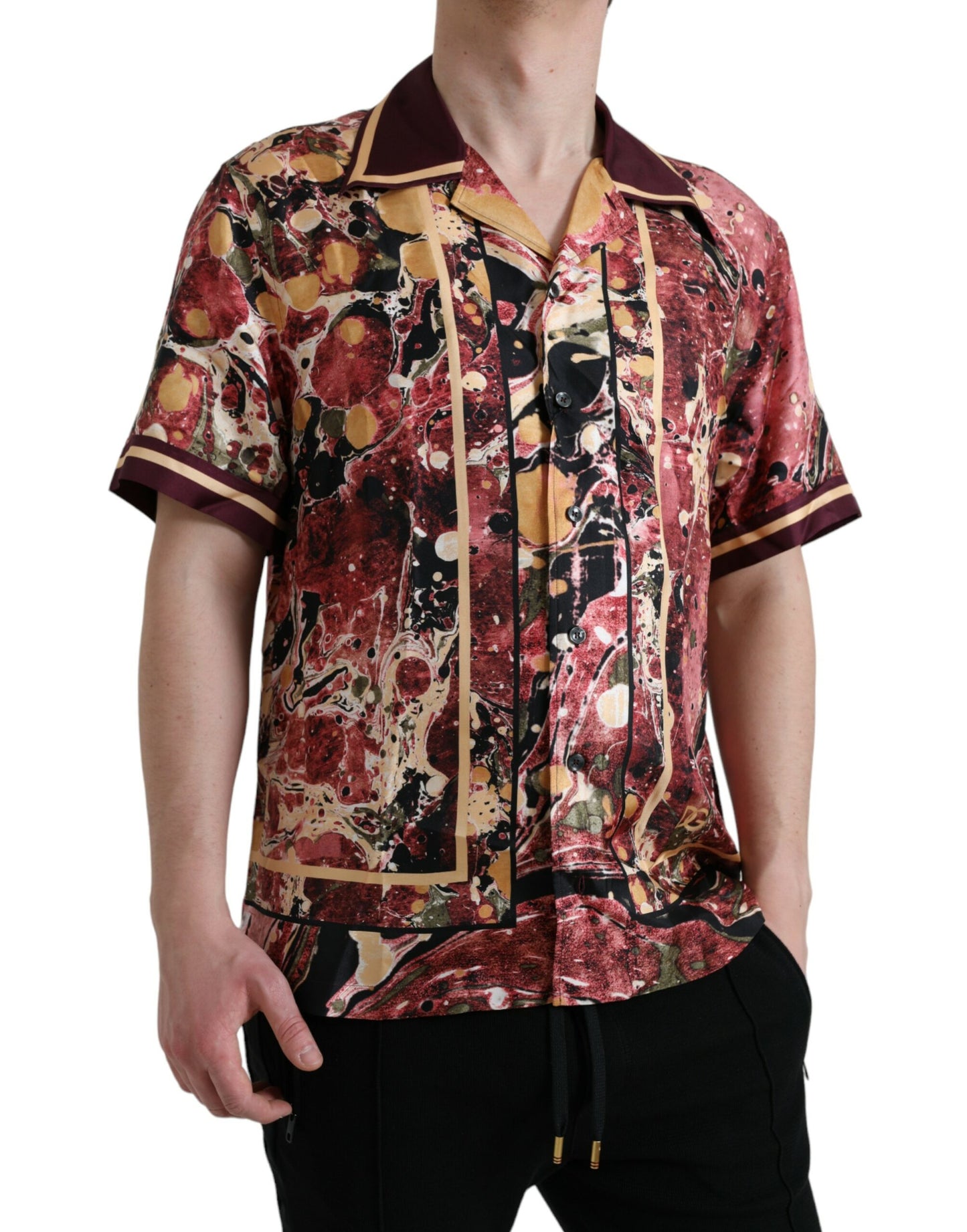 Dolce & Gabbana Multicolor Button Down Silk Shirt