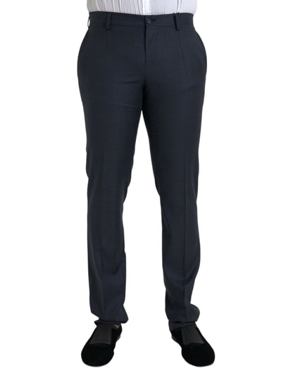 Dolce & Gabbana Blue Wool Men Skinny Dress Pants