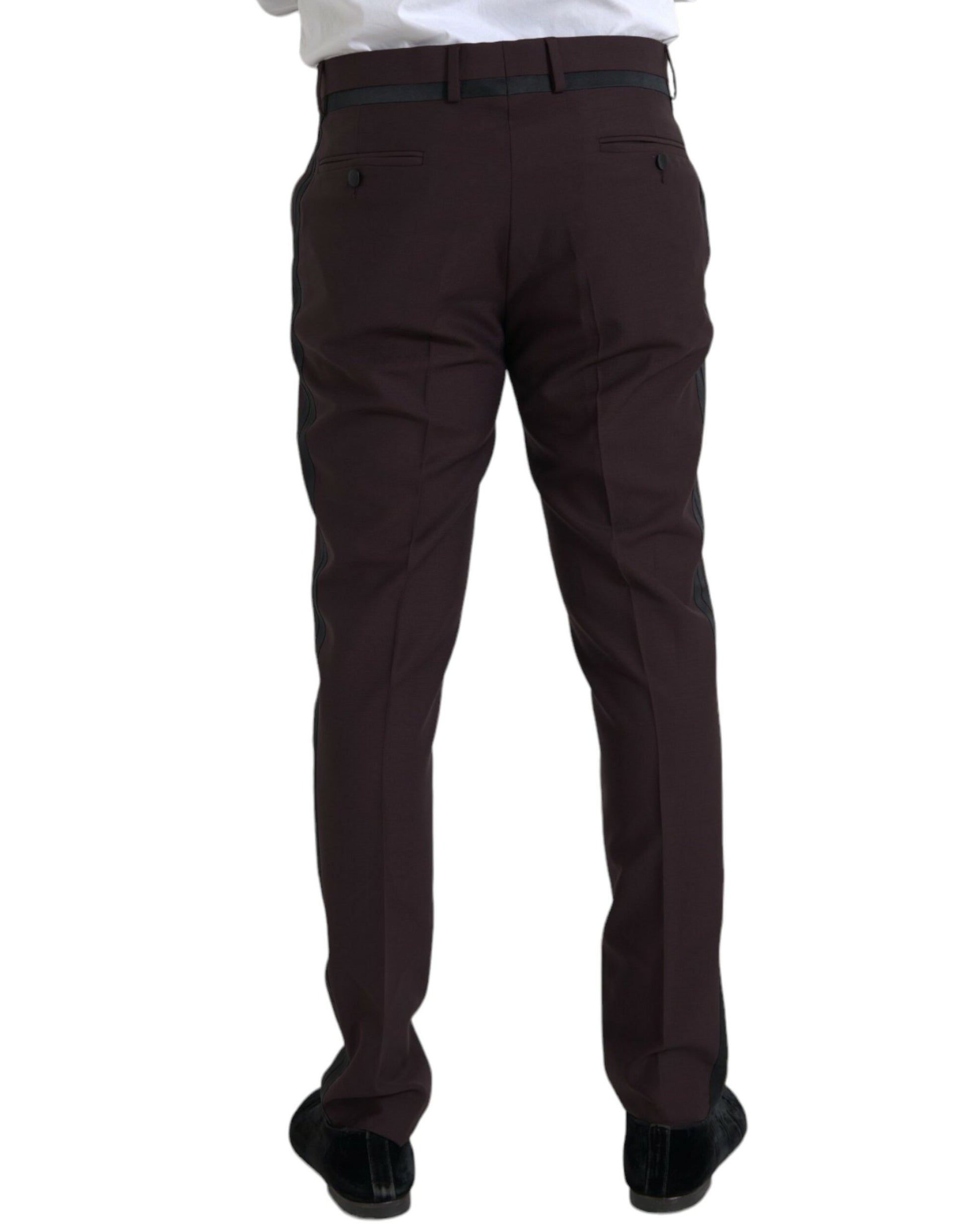 Dolce & Gabbana Dark Brown Wool Slim Fit Pants