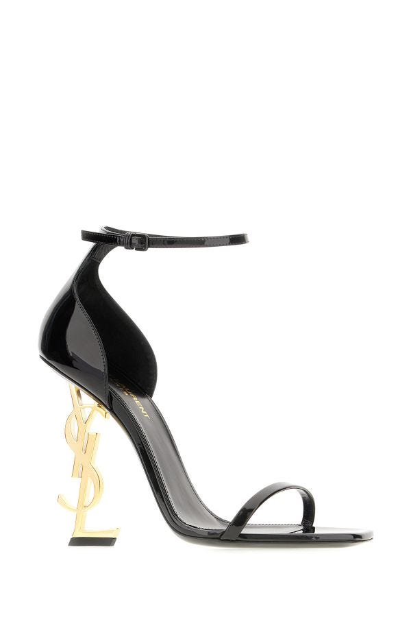 Saint Laurent Black Calf Leather Opyum Sandals