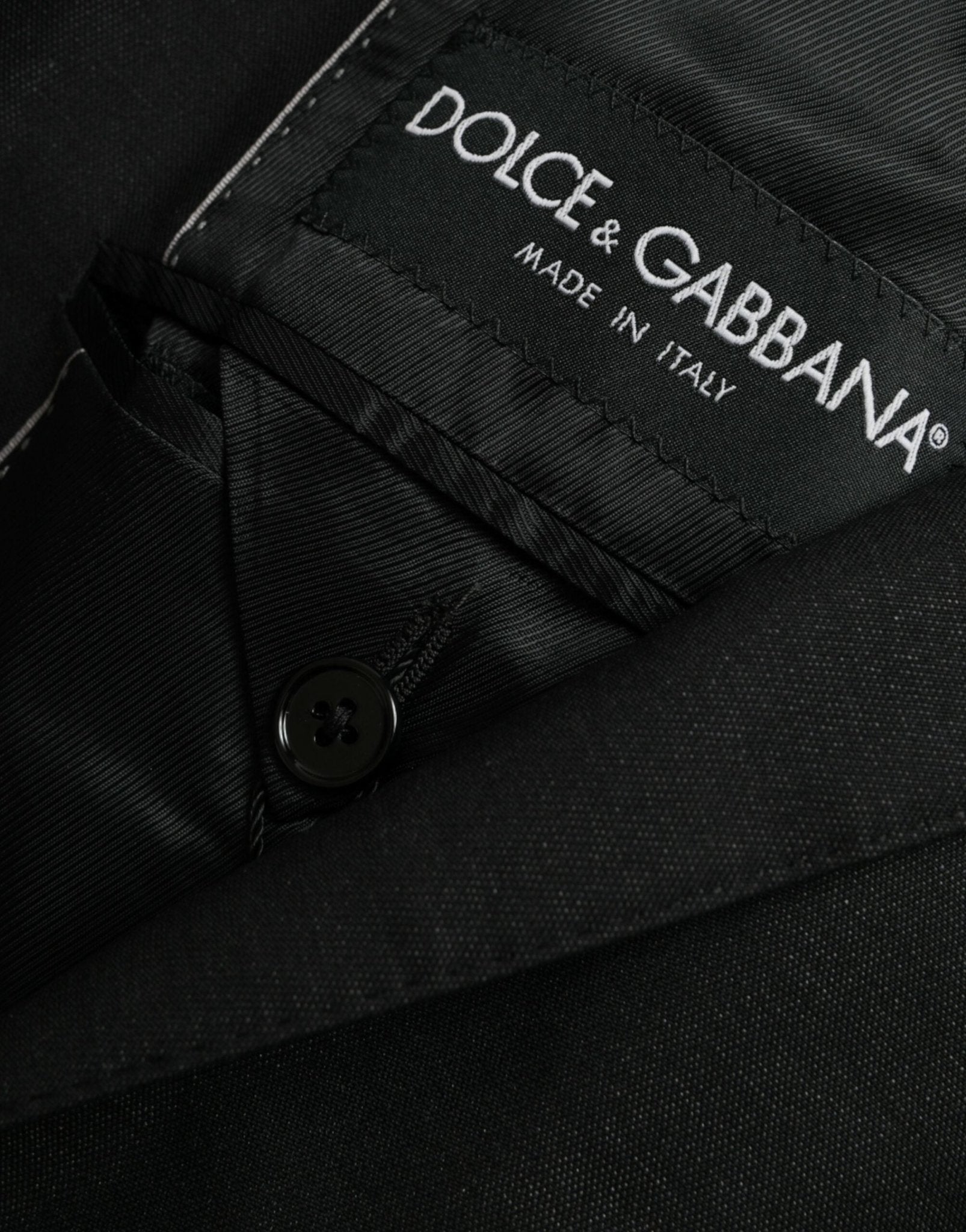 Dolce & Gabbana Black Wool Notch SingleBreasted Coat Blazer