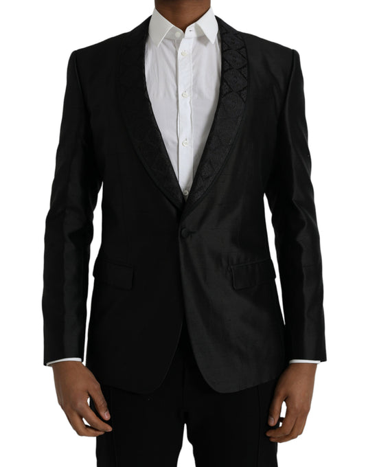 Dolce & Gabbana Black MARTINI Single Breasted Coat Blazer