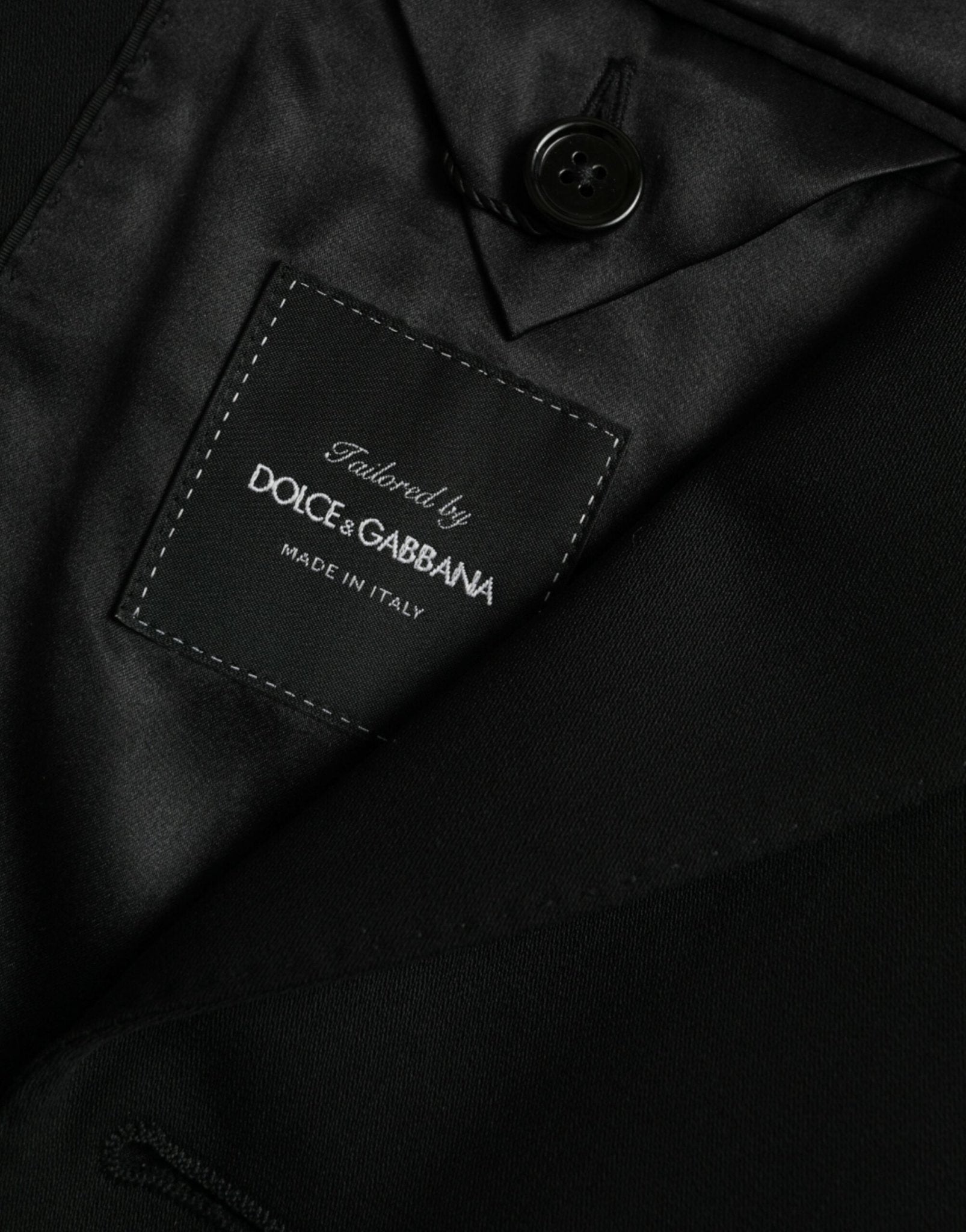 Dolce & Gabbana Black Wool Peak Single Breasted Coat Blazer