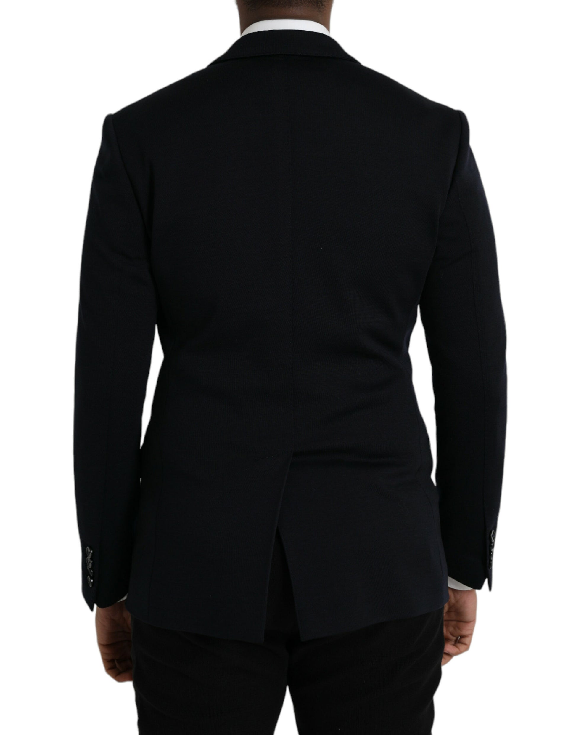 Dolce & Gabbana Black Wool Notch Single Breasted Coat Blazer