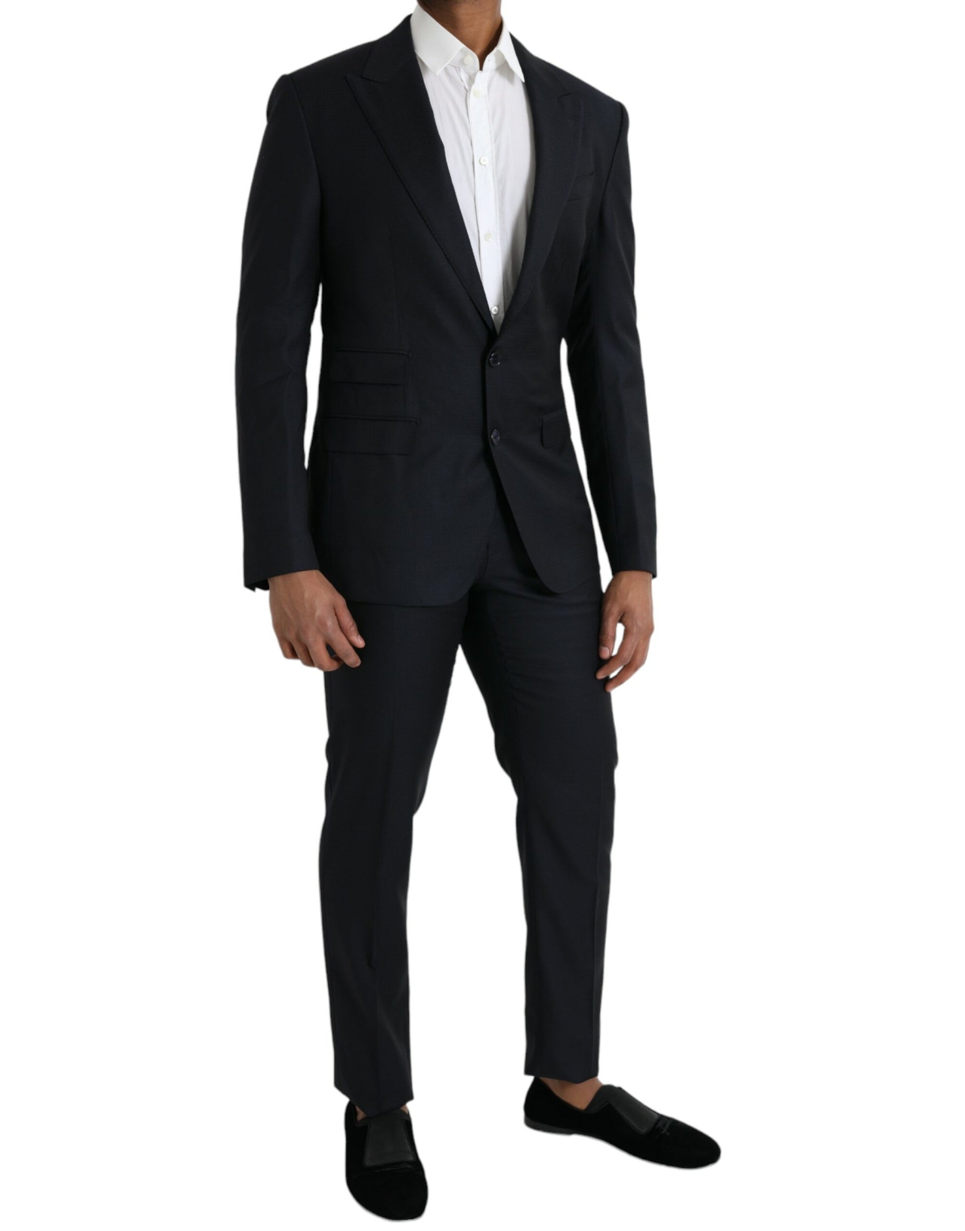 Dolce & Gabbana Dark Blue Wool NAPOLI Formal 2 Piece Suit